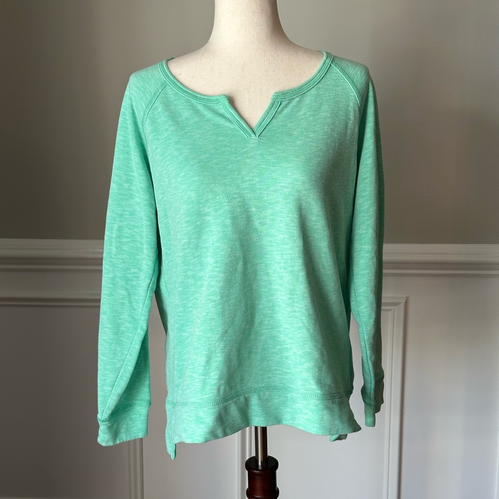 Made For Life Green Notch Neck Sweatshirt size Medium